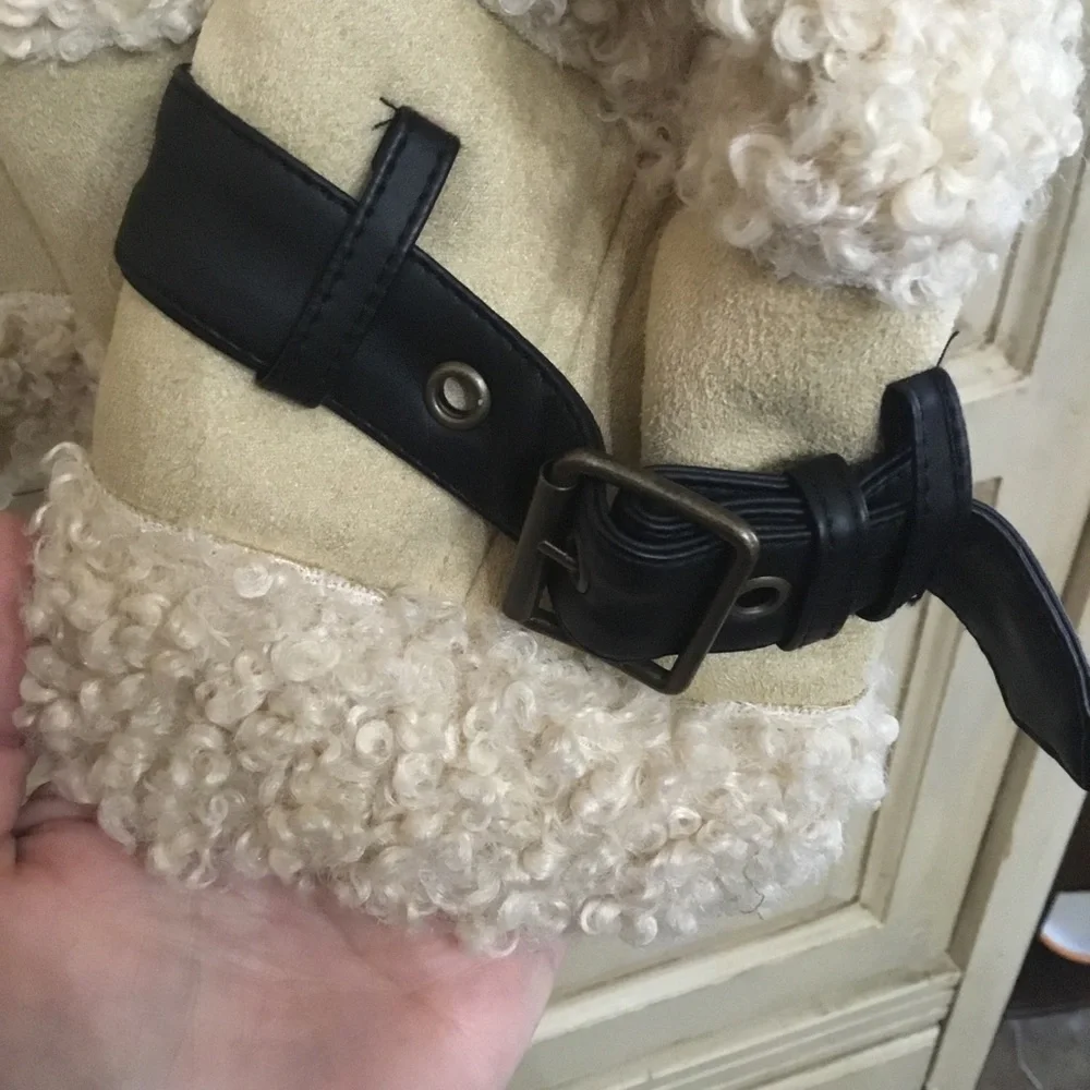 Gianni Bini Women’s Cream Teddy & Faux Leather Coat Jacket Size M NWOT - Picture 5 of 9